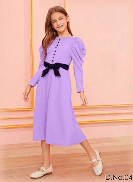 Purple Colour New Fancy Imported Party Wear Stylish Western Kids Collection CHIKEE 02